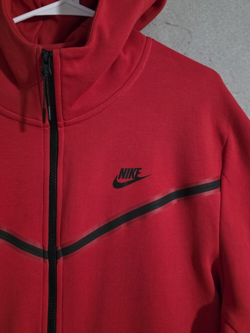 Nike Mens Red Sportswear Tech Fleece Full Zip Hoodie Jacket CU4489 Size XL - Picture 5 of 12